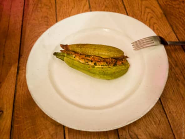 Courgettes farcies au tofu