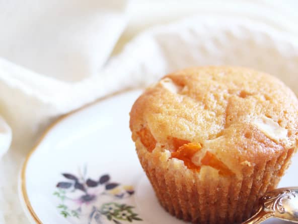 Muffins abricots, chocolat blanc et fleur d'oranger