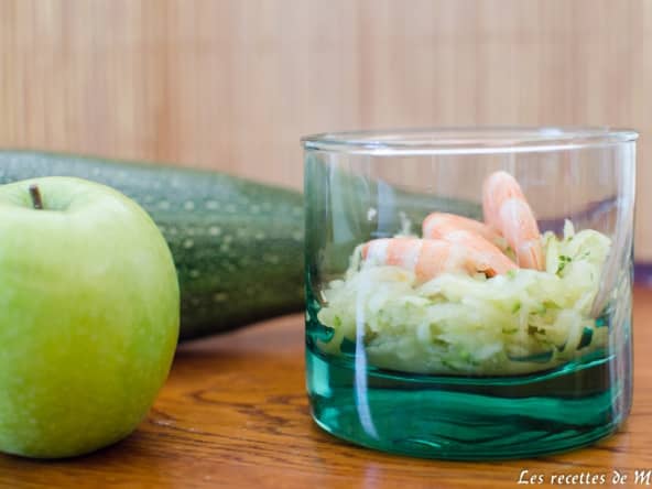 Verrine de courgettes aux crevettes