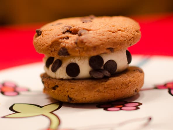 Sandwich glacé cookie à la vanille