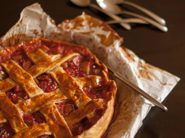 Tarte fraise rhubarbe