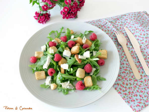 Salade sucrée-salée aux framboises et gorgonzola