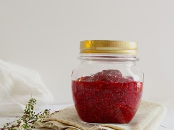 Crufiture de framboises aux graines de chia