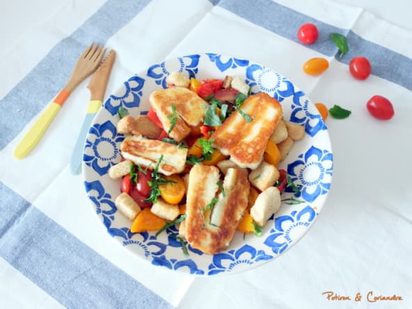 Salade de tomates à l’halloumi grillé