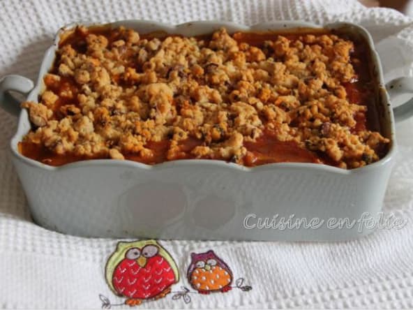 Parmentier d’effiloché de porc au potiron, et crumble au chorizo