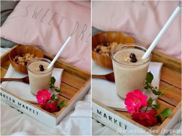 Smoothie dattes-banane-lait d'amande