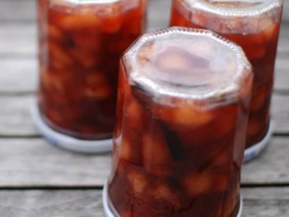 Marmelade de brugnons blancs à la vanille, zestes de citron et de main de Bouddha