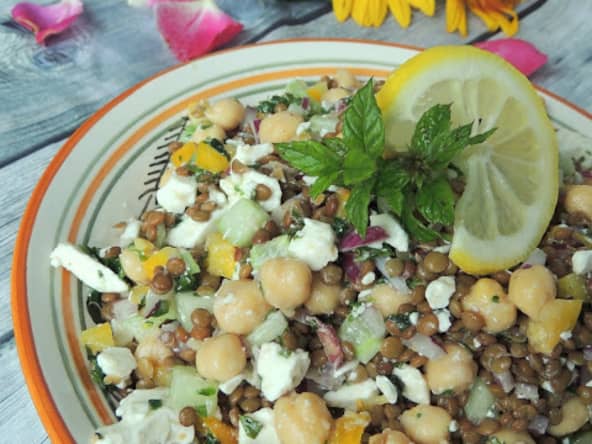 Salade de pois chiche et lentilles