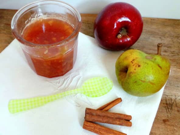 Confiture parfumée pommes poires et cannelle