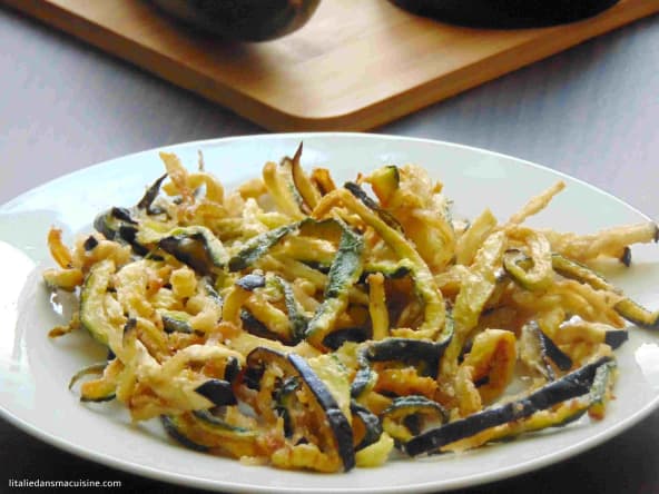 Courgettes et aubergines frites à la romaine