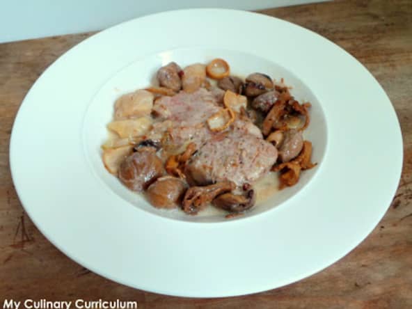 Tournedos de filet mignon de porc aux cèpes, girolles, marrons et baies de Sichuan