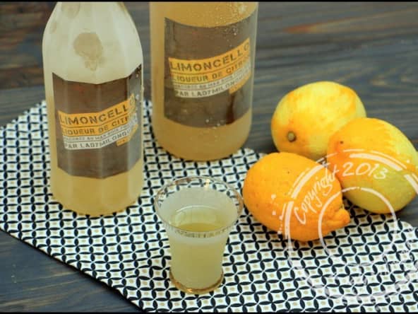 Limoncello maison, liqueur de citron