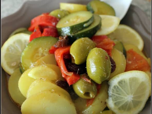 Tajine de légumes du soleil aux olives et au citron