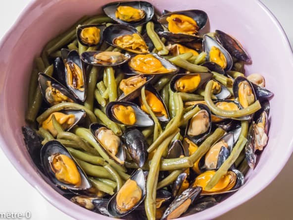 Salade de haricots verts aux moules