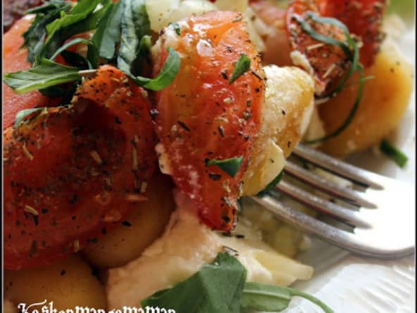 Gnocchi poêlés moelleux aux tomates rôties et ricotta au basilic