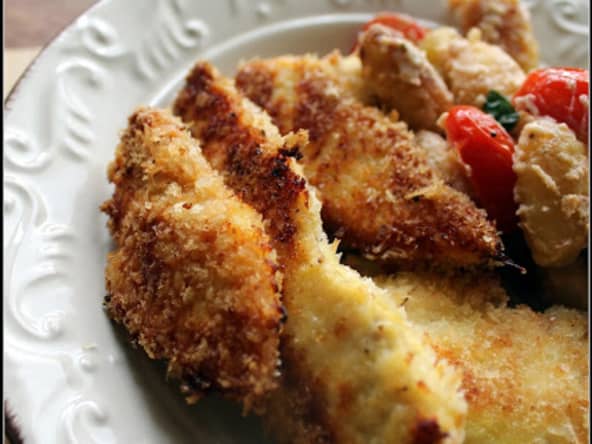 Nuggets de poulet au four , chapelure panko