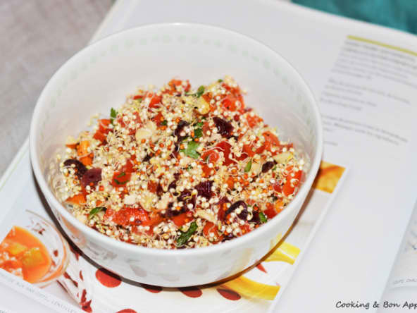 Taboulé de quinoa germé, cranberry et amande