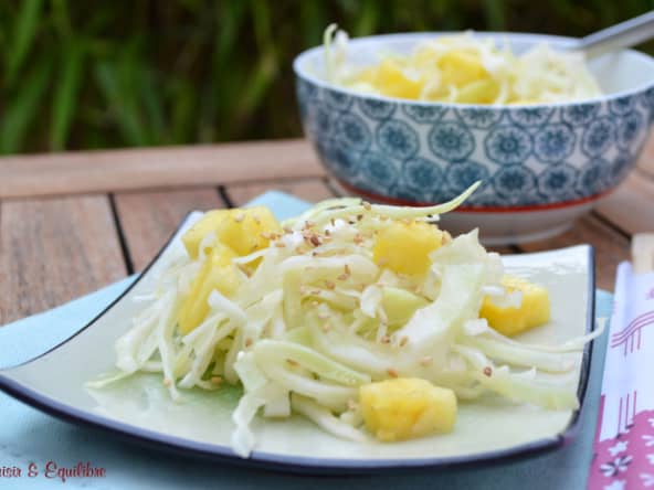 Salade exotique de chou blanc à l’ananas