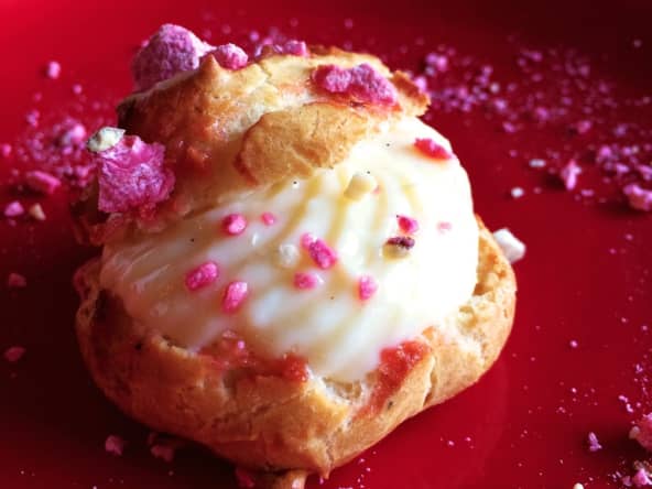 Chouquettes à la crème aux pralines roses