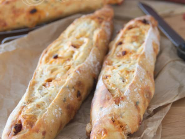 La baguette au maroilles et chorizo pour l'apéritif