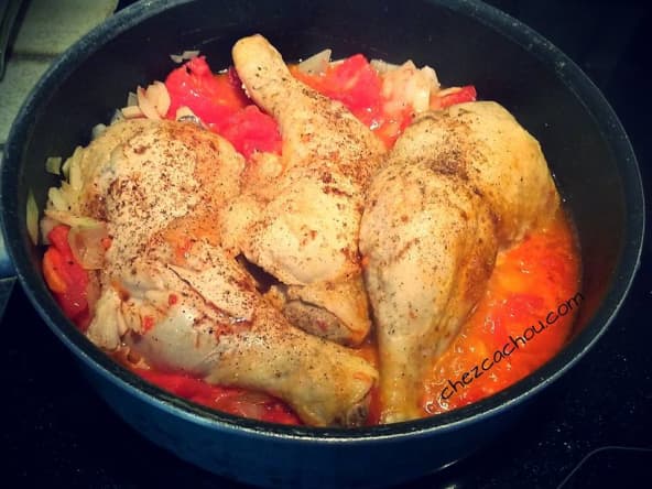 Cuisses de poulet aux tomates
