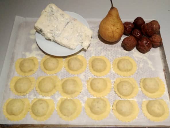 Les mezzelune Poire-Noix-Gorgonzola