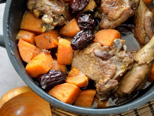 Canard aux patates douces et jujubes