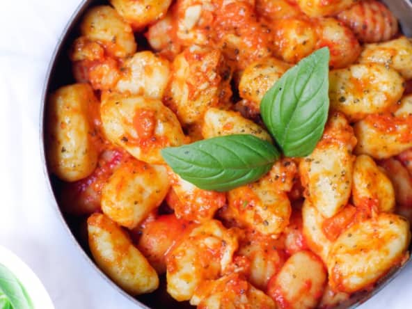 Gnocchis maison sauce tomate et chèvre