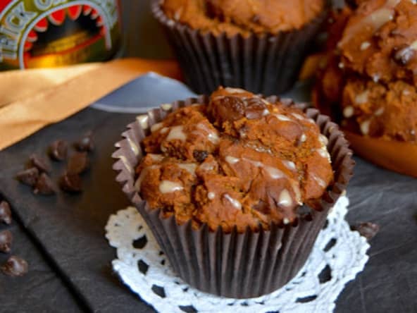 Muffins au butternut, mélasse, épices et chocolat noir