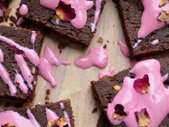Brownies à la rose