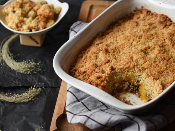 Crumble salé butternut-marrons