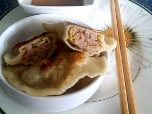 Raviolis chinois au porc et au poireau