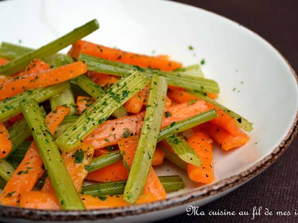 Accompagnement de carottes et céleri glacés au persil
