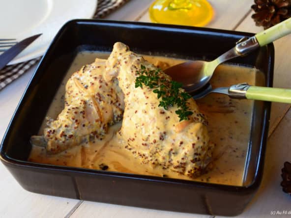 Lapin à la moutarde à l'ancienne pour une grande tablée