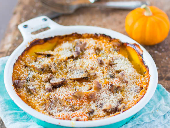 Parmentier de lotte au potimarron, châtaignes et pommes de terre