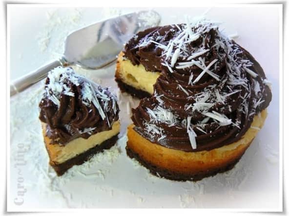 Black and white cheesecake relooké façon cupcake
