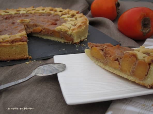 Tarte aux kakis et aux noix