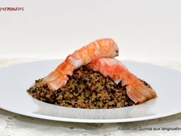 Langoustines Sautées sur lit de Quinoa noir et blanc façon Risotto.