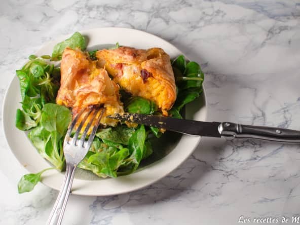 Feuilletés à la courge butternut, chorizo et tomme de Savoie