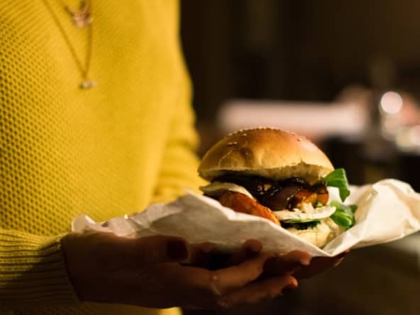 Burger d'automne et fondue d'oignon au Calvados