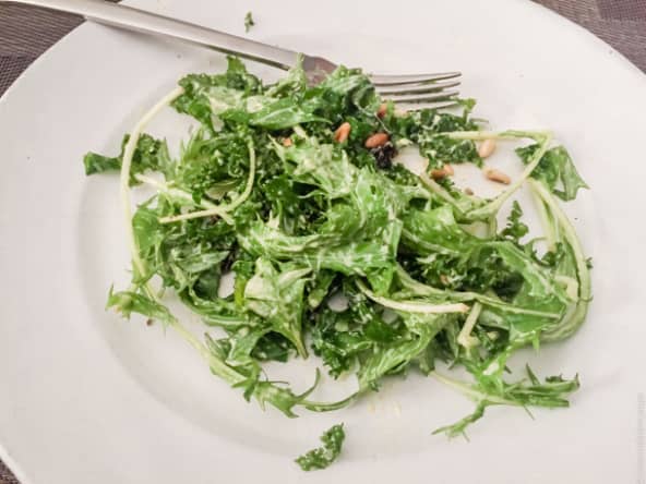 Salade de chou-salade mizuna, à ma sauce