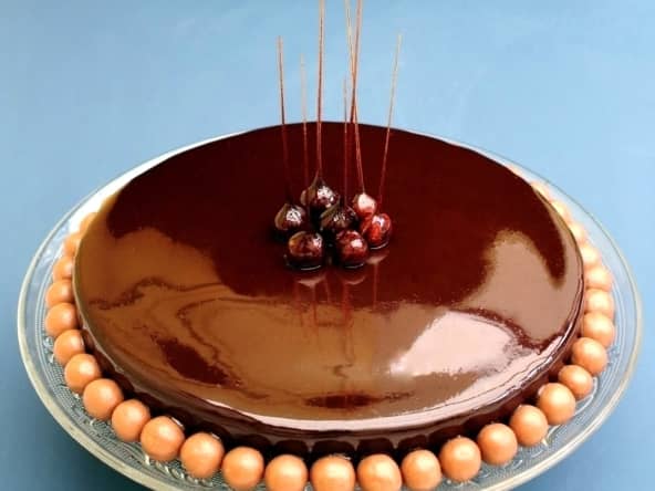 Entremets au caramel et chocolat