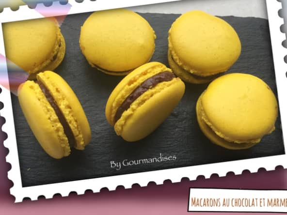 Macarons au chocolat et marmelade d'orange