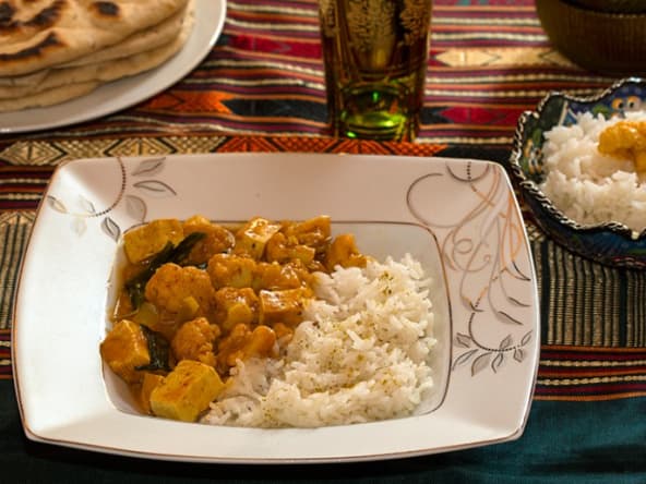 Tofu korma au chou-fleu