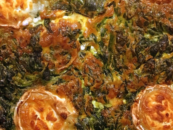 Tarte express aux épinards et au chèvre