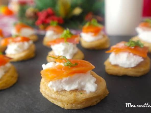 Blinis de truite fumée et fromage de chèvre frais 