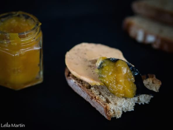 Condiment : chutney de mangue au gingembre, zestes d’agrumes et miel d’Alsace