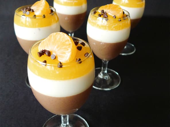 Panna cotta chocolat, épices et orange, un dessert festif