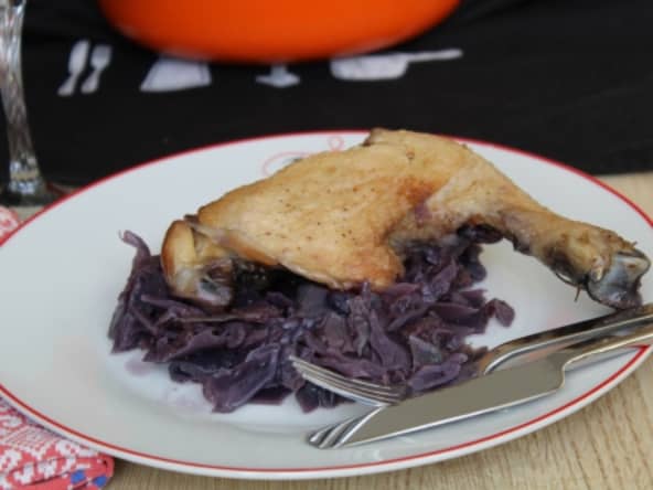 Chou rouge & cuisse de poulet à la bière : Au gré de mes envies
