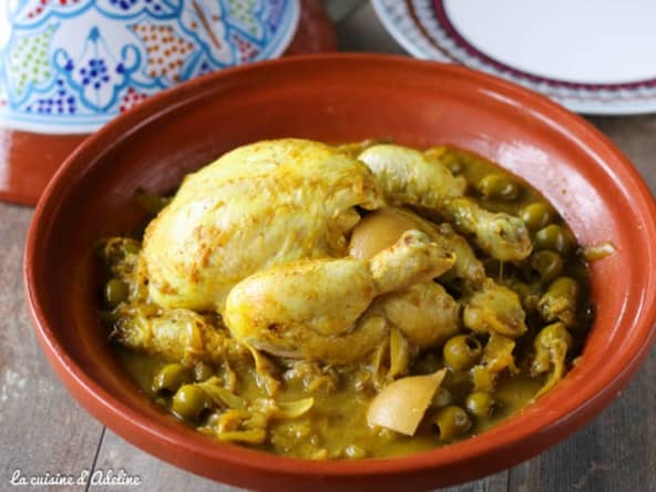 Tajine de poulet aux olives et citron confit